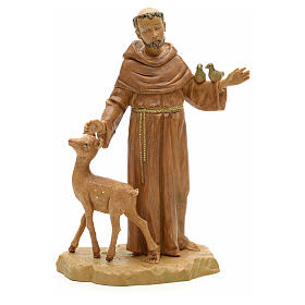 Statue Franz von Assisi mit Tiere 18cm, Fontanini