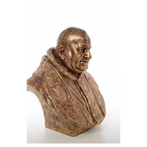 Buste Jean XXIII fibre de verre couleur bronze 80cm Landi POUR EXTÉRIEUR 4