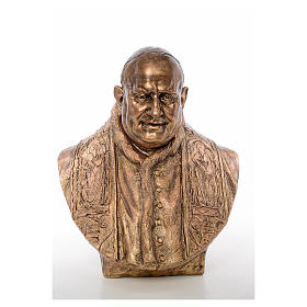 Pope John XXIII bust statue in fiberglass, bronze details, 80cm FOR OUTDOORS