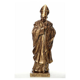 Statue Johannes Paul II, 140 cm, Fiberglas, Bronze Finish, Landi, AUßEN