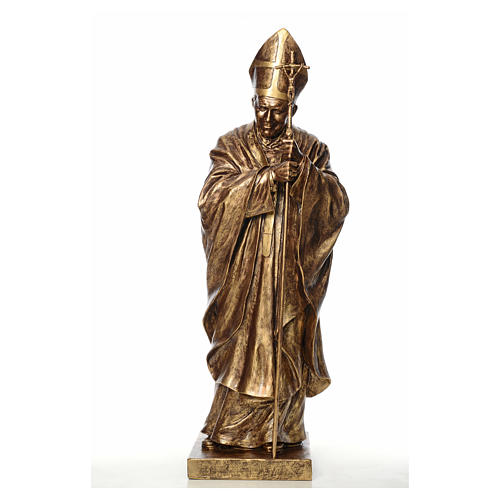 Statue Johannes Paul II 140cm Fiberglas Bronze Finish Landi 1