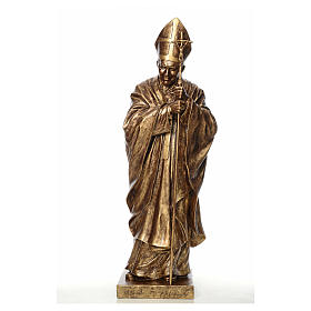 Pope John Paul II statue in fiberglass, bronze detail 140cm FOR OUTDOORS