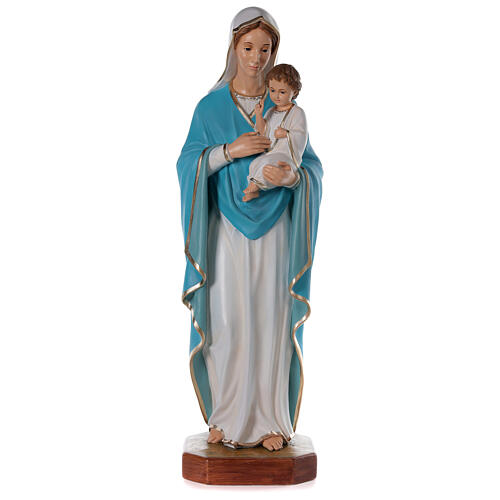 Madonna with baby Jesus statue in fiberglass, crystal eyes 125cm FOR OUTDOOR 1