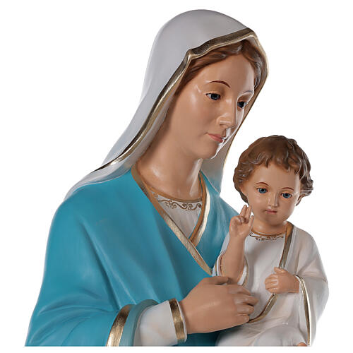 Madonna with baby Jesus statue in fiberglass, crystal eyes 125cm FOR OUTDOOR 6