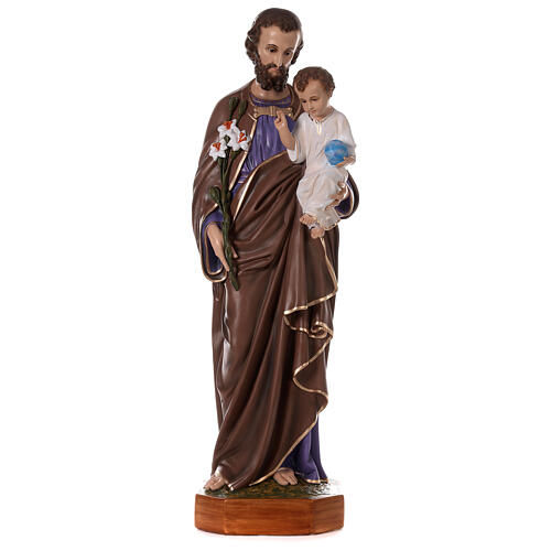 Statue Saint Joseph fibre de verre 125cm Landi POUR EXTÉRIEUR 1