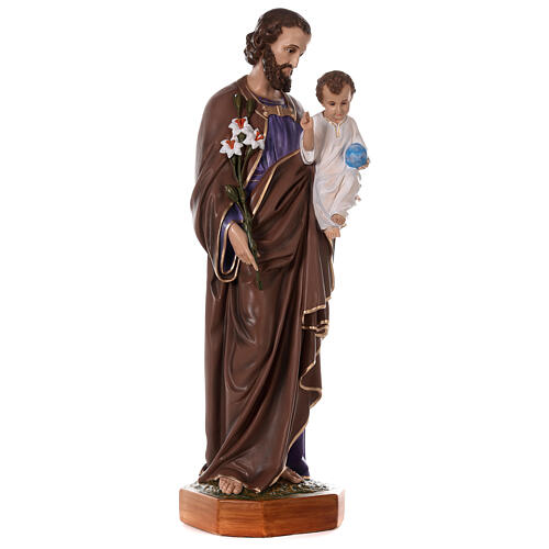 Statue Saint Joseph fibre de verre 125cm Landi POUR EXTÉRIEUR 3