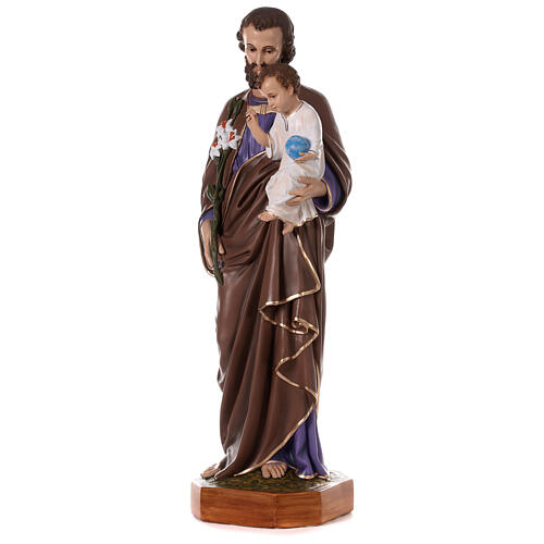 Statue Saint Joseph fibre de verre 125cm Landi POUR EXTÉRIEUR 5