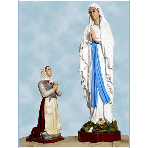 Our Lady of Lourdes and Bernadette statue in fiberglass, Landi 1