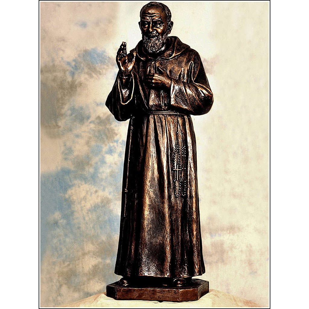 Padre Pio statue in fiberglass, bronze colour, 175 cm by Landi | online ...