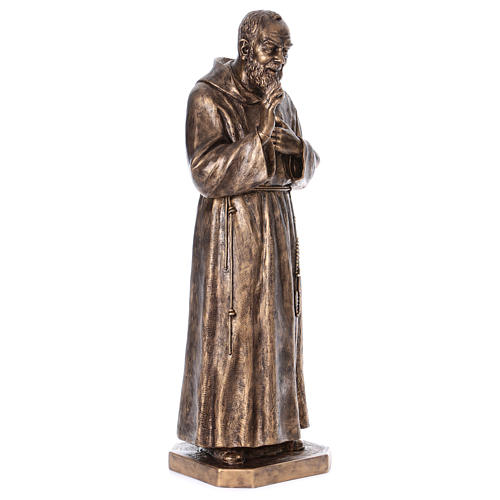 Statue Saint Pio fibre de verre couleur bronze 175cm Landi POUR EXTÉRIEUR 6