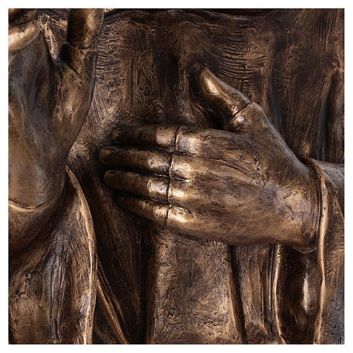 Statue Saint Pio fibre de verre couleur bronze 175cm Landi POUR EXTÉRIEUR 7