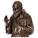 Statue Saint Pio fibre de verre couleur bronze 175cm Landi POUR EXTÉRIEUR s2