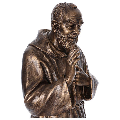 Padre Pio statue in fiberglass, bronze colour, 175 cm by Landi FOR OUTDOOR 5