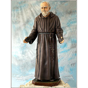 Statue Saint Pio de Pietrelcina fibre de verre 150cm Landi POUR ÉXTERIEUR