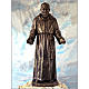 Statue Père Pio fibre de verre couleur bronze 150cm Landi PARA EXTÉRIEUR s1