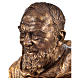 Buste Père Pio fibre de verre couleur bronze 60cm Landi POUR EXTÉRIEUR. s2