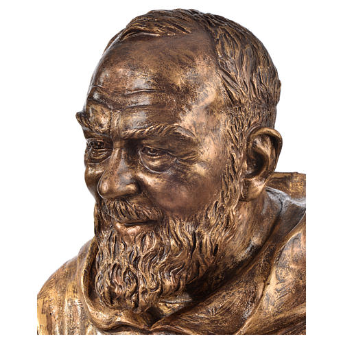 Busto San Pio vetroresina Landi 60 cm bronzo PER ESTERNO 2