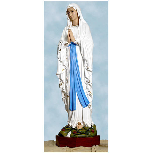 Our Lady of Lourdes statue in fiberglass, 110 cm by Landi 1