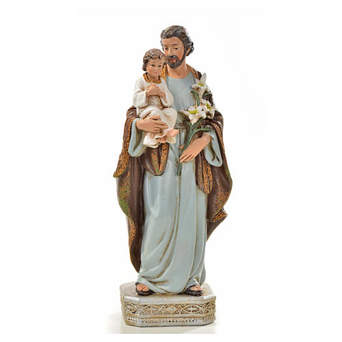 Saint Joseph with baby in resin, 20cmSaint Joseph with baby sta 1