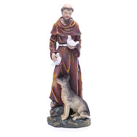 Statue Hl. Franz von Assisi 30cm bemalten Harz