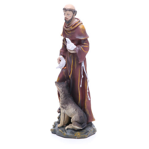 Statue Hl. Franz von Assisi 30cm bemalten Harz 2