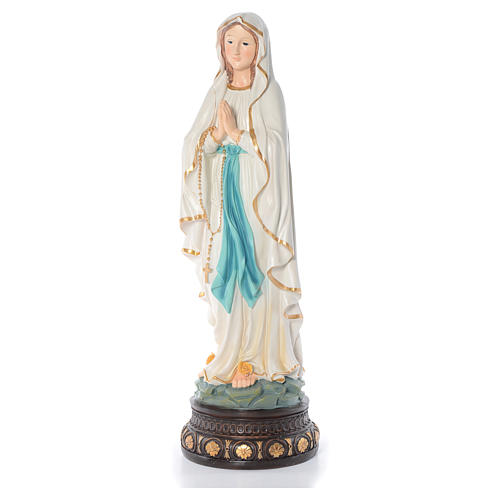 Statue of Our Lady of Lourds 64 cm in coloured resin 2