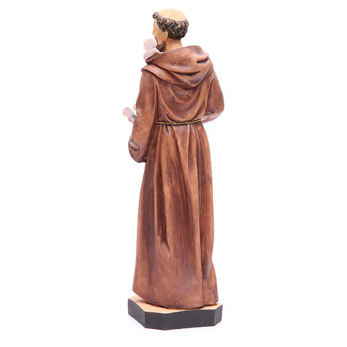 Saint Francis statue 40 cm in coloured resin with base 3