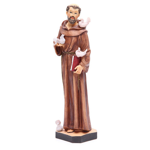 Statua S. Francesco 40 cm resina colorata base 2