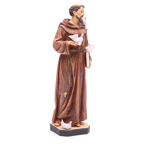 Saint Francis statue 40 cm in coloured resin with base 4