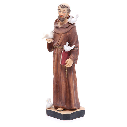 Saint Francis statue 30 cm in coloured resin 2