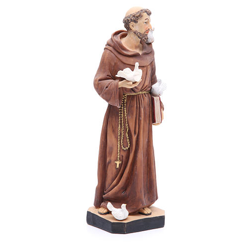 Saint Francis statue 30 cm in coloured resin 4