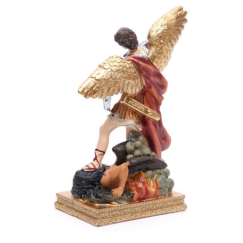 Estatua San Miguel 22 cm resina colorada 3