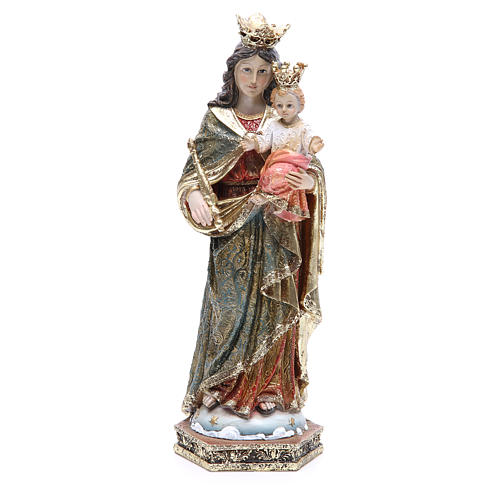 Estatua de resina María Auxiliadora 32 cm detalles oro 1