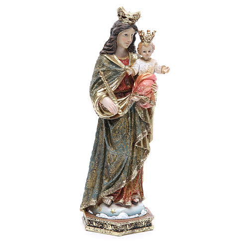 Estatua de resina María Auxiliadora 32 cm detalles oro 4