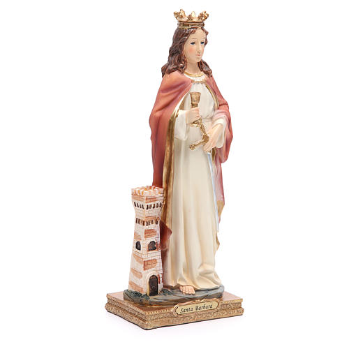 Statue Heilige Barbara, 31,5 cm, aus Kunstharz 4