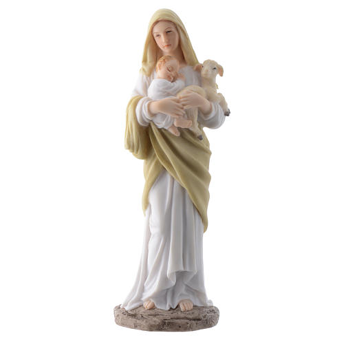 Our Lady with Baby Jesus 20 cm in resin 1