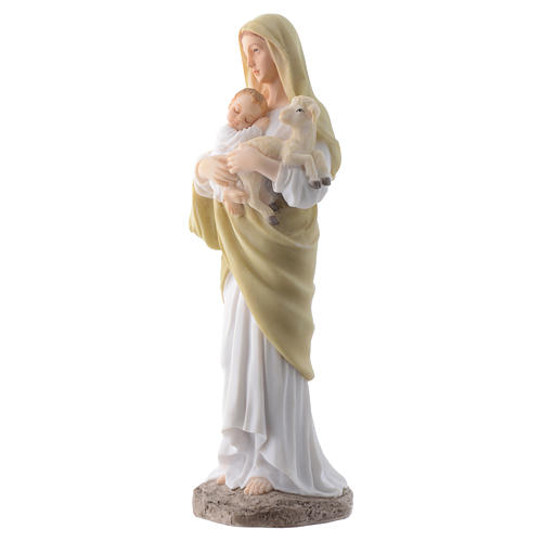 Our Lady with Baby Jesus 20 cm in resin 2