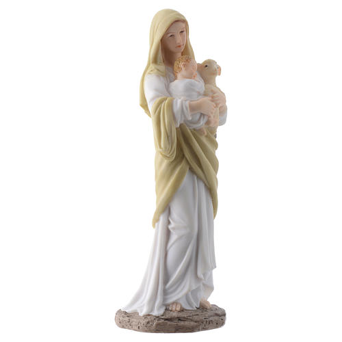 Our Lady with Baby Jesus 20 cm in resin 3
