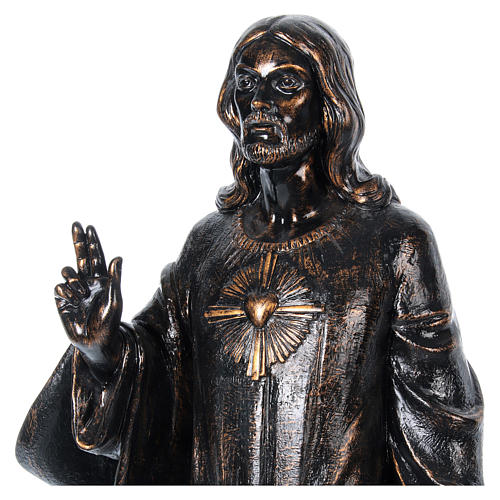 Sagrado Coração bronzeado 110 cm Fontanini 2
