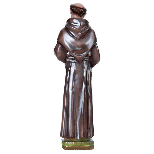 Saint Francis of Assisi statue in plaster, mother-of-pearl effect 40 cm 4