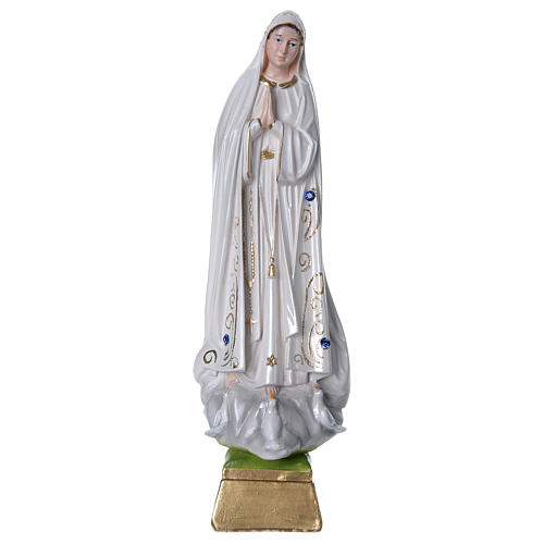 Statue Notre-Dame de Fatima plâtre nacré 30 cm 1