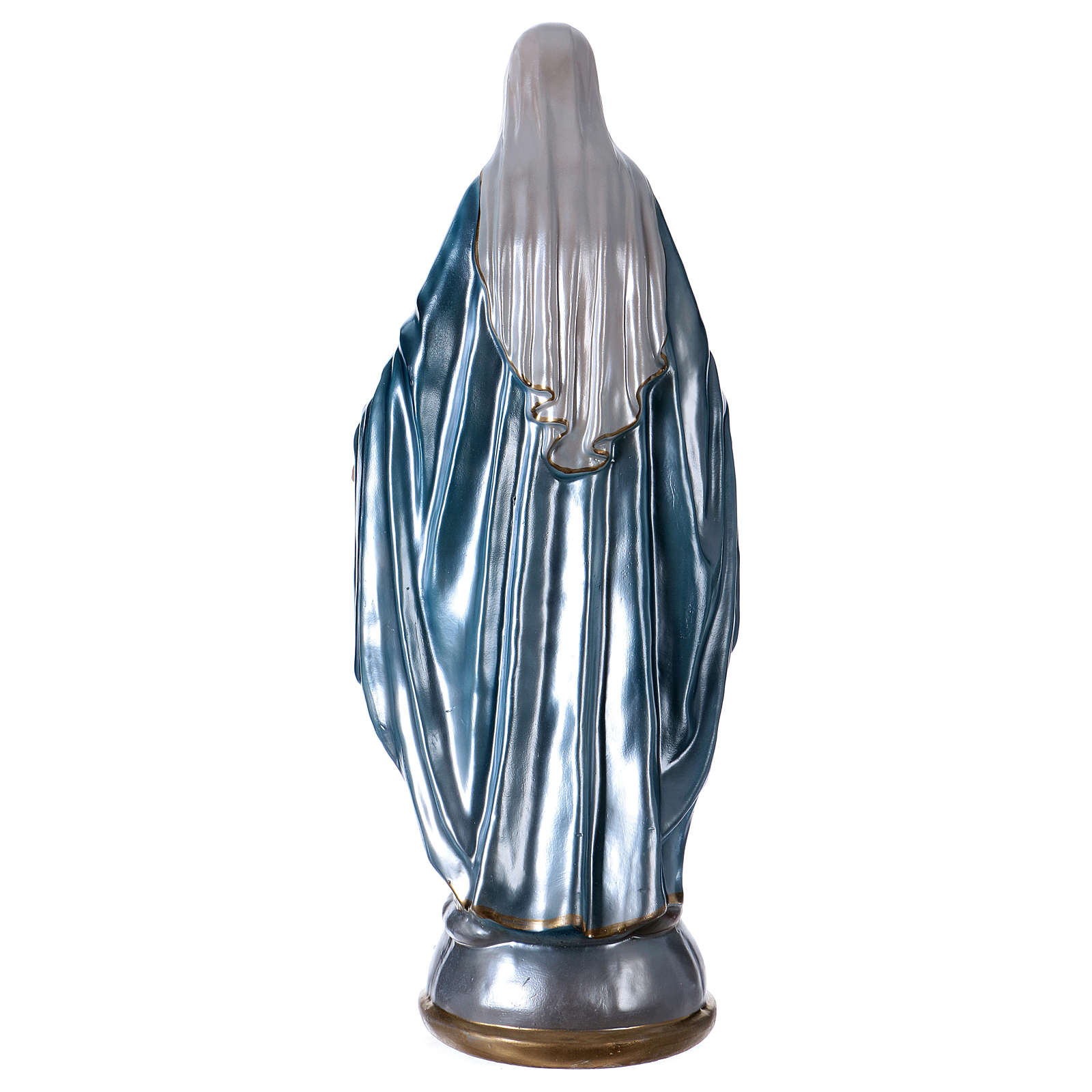 Statua Madonna Miracolosa 20 Cm In Gesso Madreperlato | Dipinta A Mano In Italia | Decorazione Sacra Per Casa