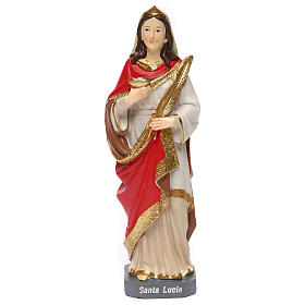 Santa Lucia 30 cm resina colorata