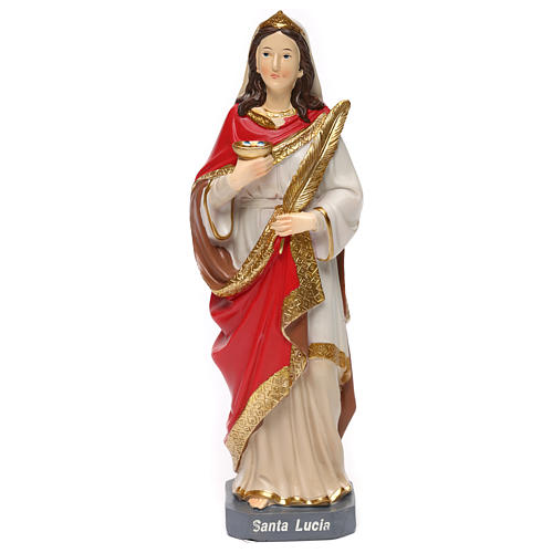Saint Lucy 30 cm Statue, in colored resin 1
