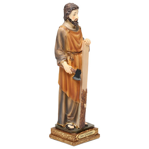 Saint Joseph menuisier 23 cm résine colorée 4