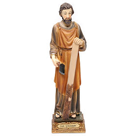 Saint Joseph the Carpenter 23 cm in colored resin