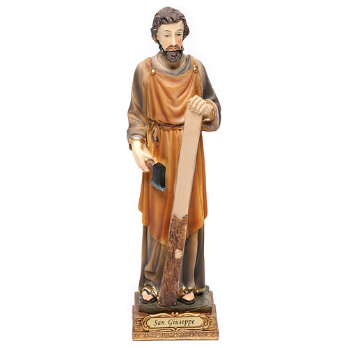 Saint Joseph the Carpenter 23 cm in colored resin 1