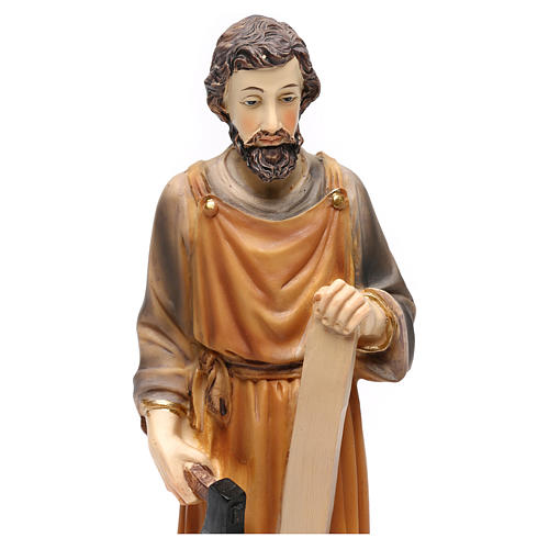 Saint Joseph the Carpenter 23 cm in colored resin 2