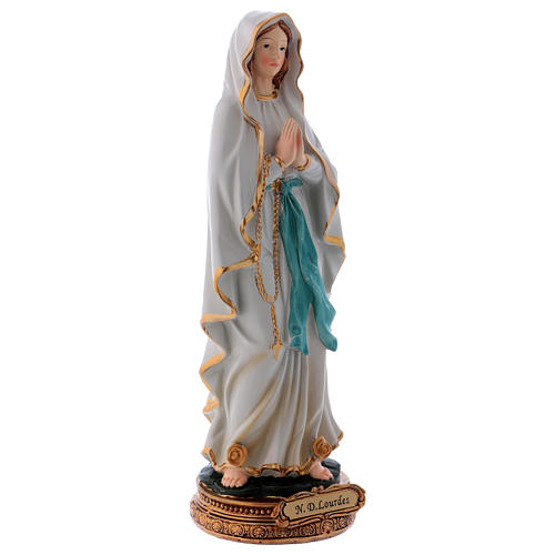 Our Lady of Lourdes statue in resin 22 cm 4