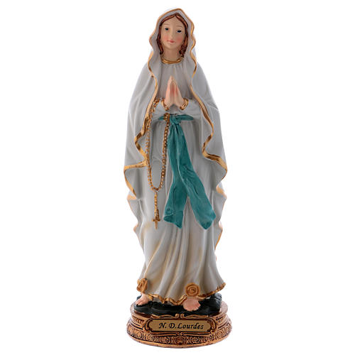 Virgen de Lourdes 22 cm estatua de resina 1